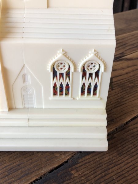 画像12: 50s Vintage Raylite Lighted Musical Windup Church (A382) (12)