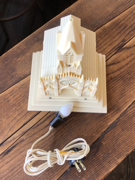 画像14: 50s Vintage Raylite Lighted Musical Windup Church (A382) (14)