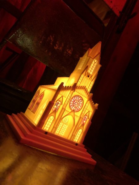 画像20: 50s Vintage Raylite Lighted Musical Windup Church (A382) (20)