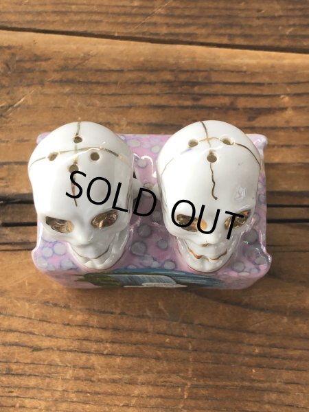 画像6: Vintage Nodding Skulls Salt and Pepper Ceramic Shakers Made in JAPAN (A389) (6)
