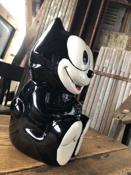 画像10: 90s Vintage Felix The Cat Ceramic Cookie Jar w/box (A390) (10)