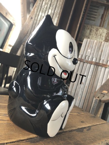 画像10: 90s Vintage Felix The Cat Ceramic Cookie Jar w/box (A390) (10)