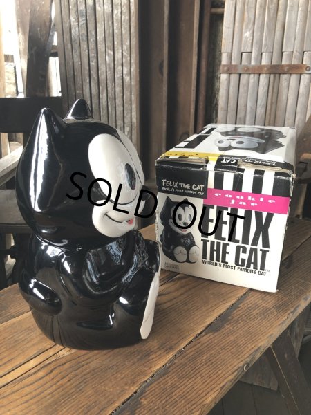 画像4: 90s Vintage Felix The Cat Ceramic Cookie Jar w/box (A390) (4)