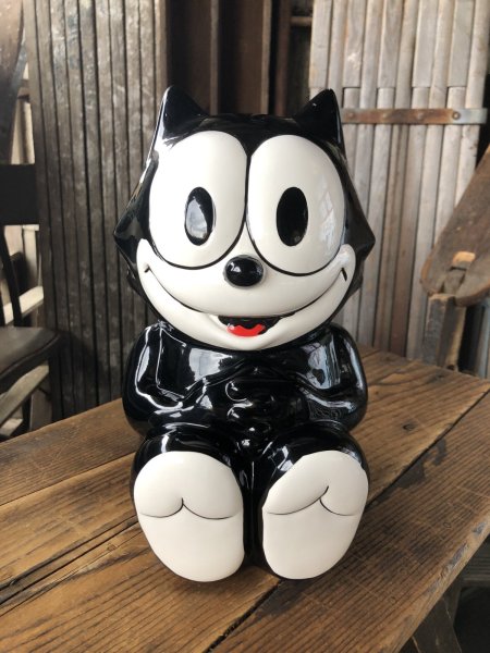 画像9: 90s Vintage Felix The Cat Ceramic Cookie Jar w/box (A390) (9)