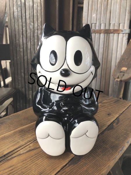 画像9: 90s Vintage Felix The Cat Ceramic Cookie Jar w/box (A390) (9)