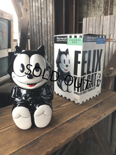 画像1: 90s Vintage Felix The Cat Ceramic Cookie Jar w/box (A390) (1)
