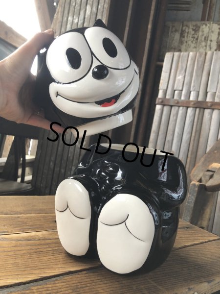 画像7: 90s Vintage Felix The Cat Ceramic Cookie Jar w/box (A390) (7)