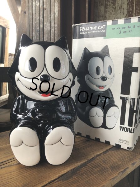 画像17: 90s Vintage Felix The Cat Ceramic Cookie Jar w/box (A390) (17)