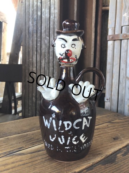 画像1: Vintage WILD CAT Juice Decanter Jug Bottle (A391) (1)