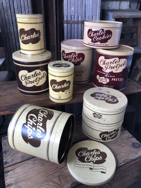 画像10: Vintage Charles Chips Advertising Pretzels Tin Can (A392) (10)