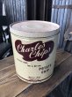 画像1: Vintage Charles Chips Advertising Potato Chip Tin Can (A393) (1)