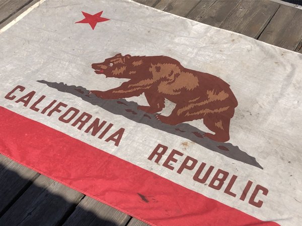 画像5: Vintage Large California Republic The BEAR Flag AJAX Cotton Paramount Flag Co 120ｘ185 cm (A399)  (5)