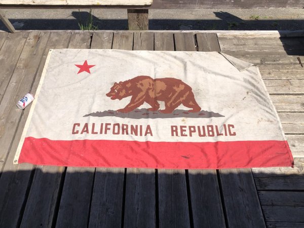 画像3: Vintage Large California Republic The BEAR Flag AJAX Cotton Paramount Flag Co 120ｘ185 cm (A399)  (3)