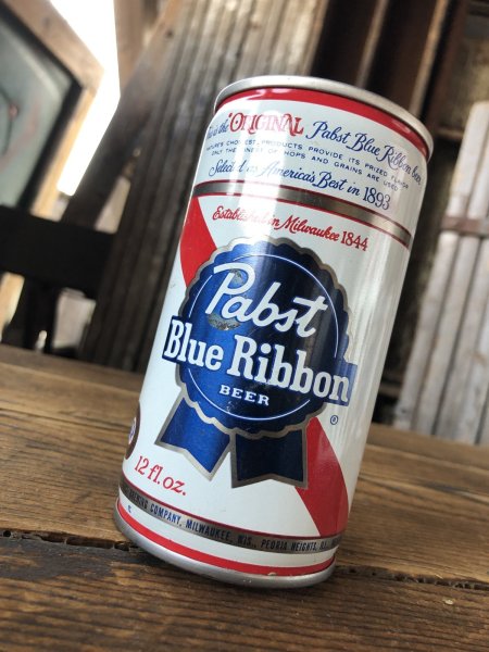 画像1: Vintage Pabst Blue Ribbon Beer Pull Tab Tapa Can 12 fl oz (A426) (1)