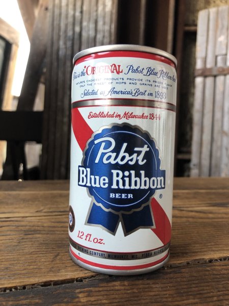 画像1: Vintage Pabst Blue Ribbon Beer Pull Tab Tapa Can 12 fl oz (A427) (1)