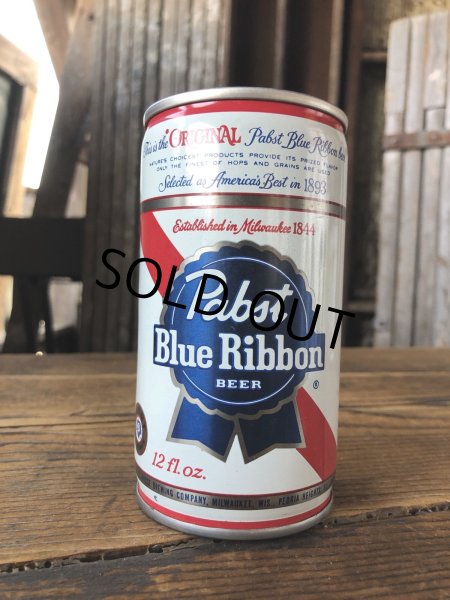 画像1: Vintage Pabst Blue Ribbon Beer Pull Tab Tapa Can 12 fl oz (A427) (1)