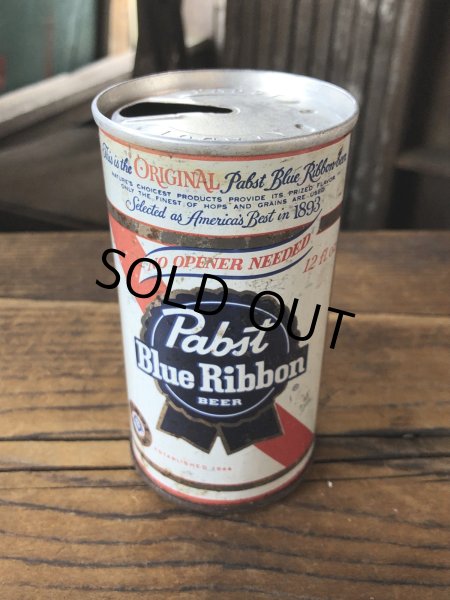 画像1: Vintage Pabst Blue Ribbon Beer Pull Tab Tapa Can 12 fl oz (A423) (1)