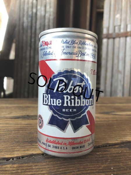 画像1: Vintage Pabst Blue Ribbon Beer Pull Tab Tapa Can 7 fl oz (A421) (1)