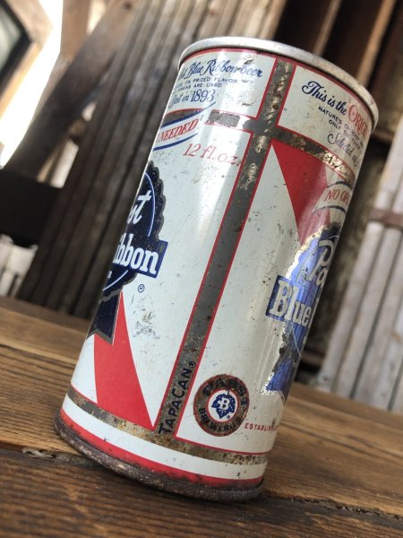画像2: Vintage Pabst Blue Ribbon Beer Pull Tab Tapa Can 12 fl oz (A423) (2)