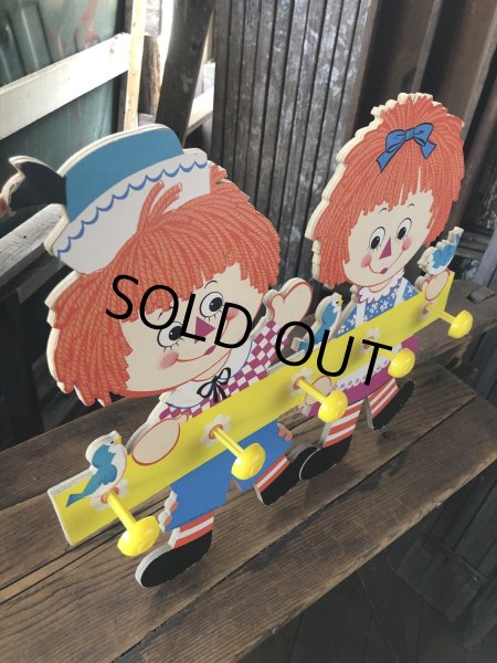 画像4: 70s Vintage Raggedy Ann and Andy Wall Hanging Coat/ Hat Rack Kids Decor (A430)   (4)