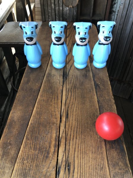 画像16: 60s Hanna-Barbera Huckleberry Hound Bowling Pins Plastic Blow Mold Figures (A429)  (16)
