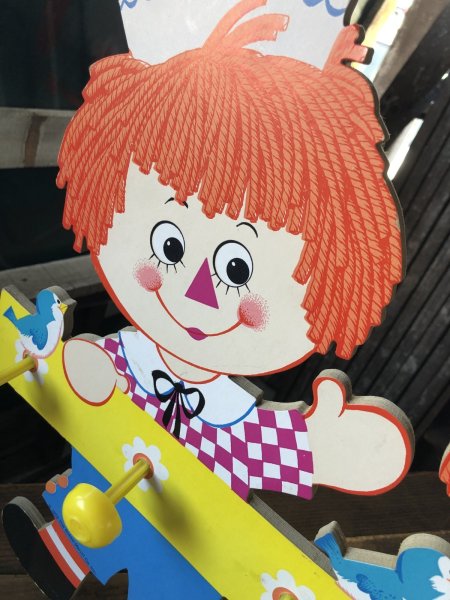 画像6: 70s Vintage Raggedy Ann and Andy Wall Hanging Coat/ Hat Rack Kids Decor (A430)   (6)