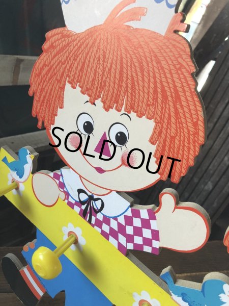 画像6: 70s Vintage Raggedy Ann and Andy Wall Hanging Coat/ Hat Rack Kids Decor (A430)   (6)
