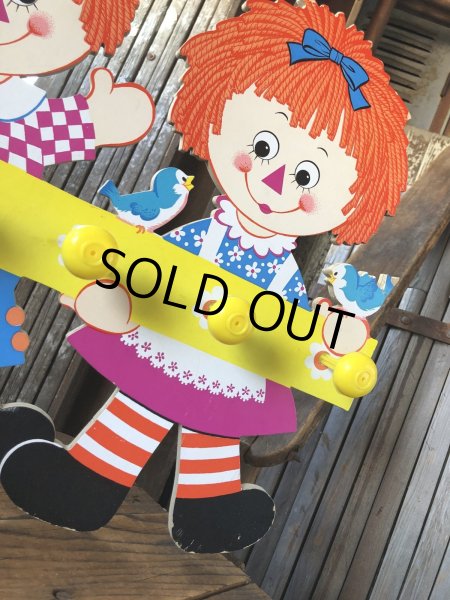 画像9: 70s Vintage Raggedy Ann and Andy Wall Hanging Coat/ Hat Rack Kids Decor (A430)   (9)