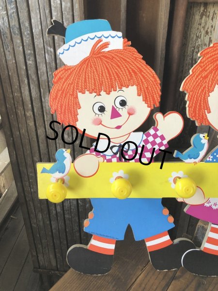 画像5: 70s Vintage Raggedy Ann and Andy Wall Hanging Coat/ Hat Rack Kids Decor (A430)   (5)