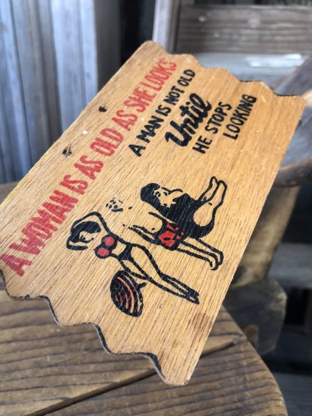 画像2: Vintage Funny Postcard Wooden Plaque A WOMAN IS... (A446)   (2)