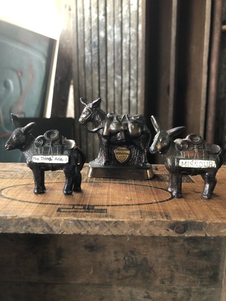 画像8: Vintage Japan Cast Metal Souvenir Donkey SET (A470)   (8)