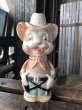画像1: 60s Vintage Sheriff’s Deputy Bear Rubber Vinyl Squeaky Toy (A472) (1)