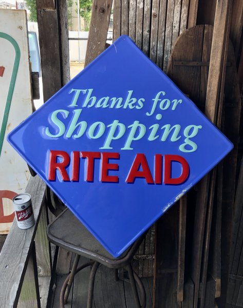 画像1: Vintage Advertising RITE AID Store Display Sign Thanks for Shopping (A504)   (1)