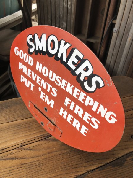 画像4: 50s Vintage Smokers Gas Station Heavy Metal Display Sign (A505)    (4)