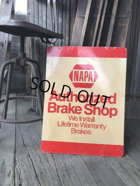 画像1: Vintage NAPA Authorized Brake Shop Double Sided Sign (A506)   (1)