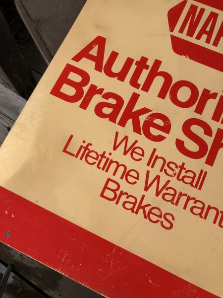 画像3: Vintage NAPA Authorized Brake Shop Double Sided Sign (A506)   (3)