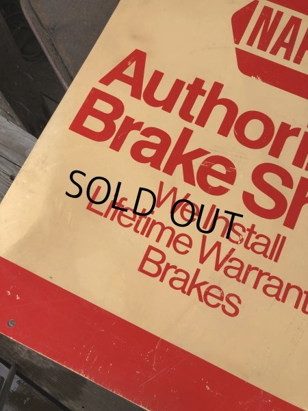 画像3: Vintage NAPA Authorized Brake Shop Double Sided Sign (A506)   (3)