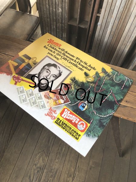 画像9: 70s Vintage Wendys Advertising Cardboard Store Display Sign (A507)   (9)