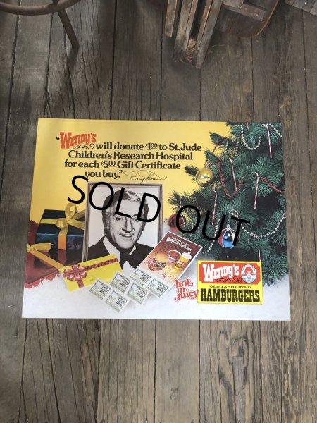 画像2: 70s Vintage Wendys Advertising Cardboard Store Display Sign (A507)   (2)