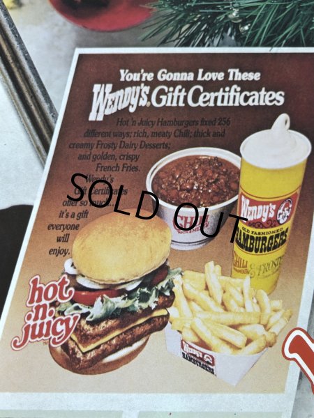 画像7: 70s Vintage Wendys Advertising Cardboard Store Display Sign (A507)   (7)