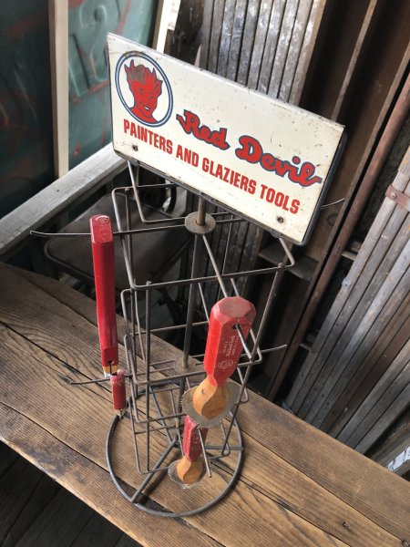 画像14: Vintage Advertising Red Devil Paint Painters And Glaziers Tool Store Display Rack HTF!!! (A509)   (14)