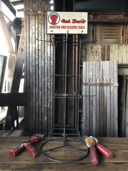 画像9: Vintage Advertising Red Devil Paint Painters And Glaziers Tool Store Display Rack HTF!!! (A509)   (9)