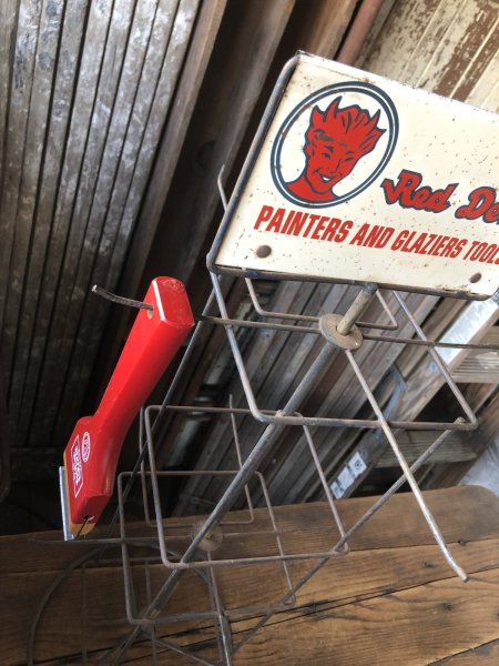 画像6: Vintage Advertising Red Devil Paint Painters And Glaziers Tool Store Display Rack HTF!!! (A509)   (6)