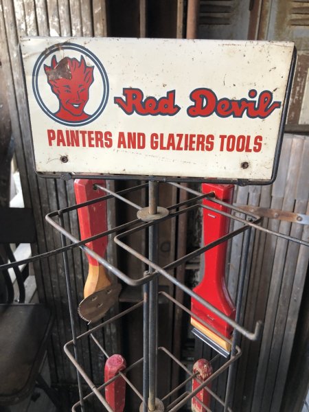 画像15: Vintage Advertising Red Devil Paint Painters And Glaziers Tool Store Display Rack HTF!!! (A509)   (15)