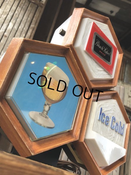 画像8: 60s Vintage CARLING Black Label Beer Ice Cold Counter Top Store Display Light Sign (A517)  (8)