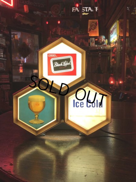 画像14: 60s Vintage CARLING Black Label Beer Ice Cold Counter Top Store Display Light Sign (A517)  (14)