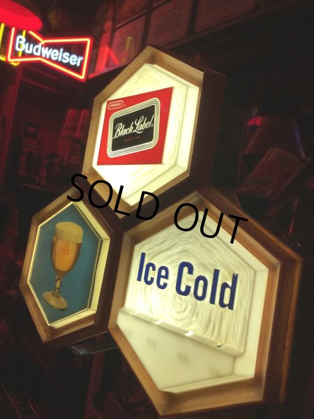 画像15: 60s Vintage CARLING Black Label Beer Ice Cold Counter Top Store Display Light Sign (A517)  (15)