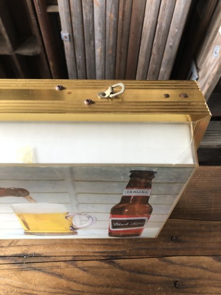 画像8: 60s Vintage CARLING Black Label Beer People Like It! Store Display Light Sign (A518)  (8)