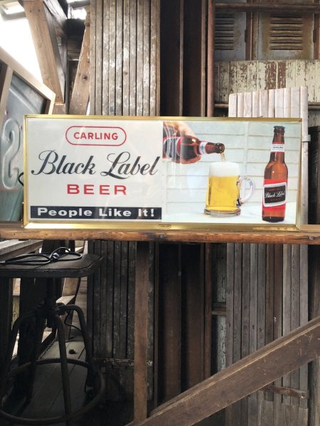 画像2: 60s Vintage CARLING Black Label Beer People Like It! Store Display Light Sign (A518)  (2)