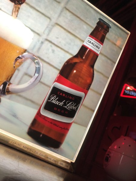 画像32: 60s Vintage CARLING Black Label Beer People Like It! Store Display Light Sign (A518)  (32)